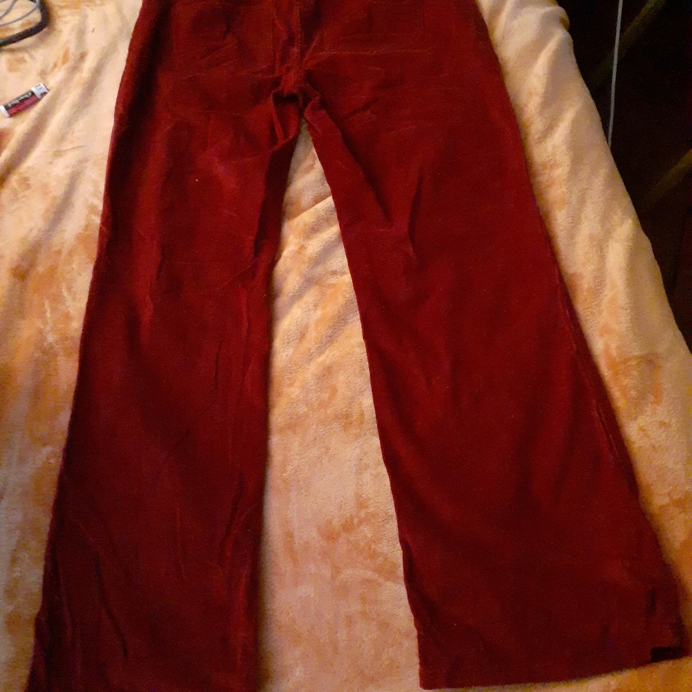 J. Jill Burgundy Velvet stretch jeans